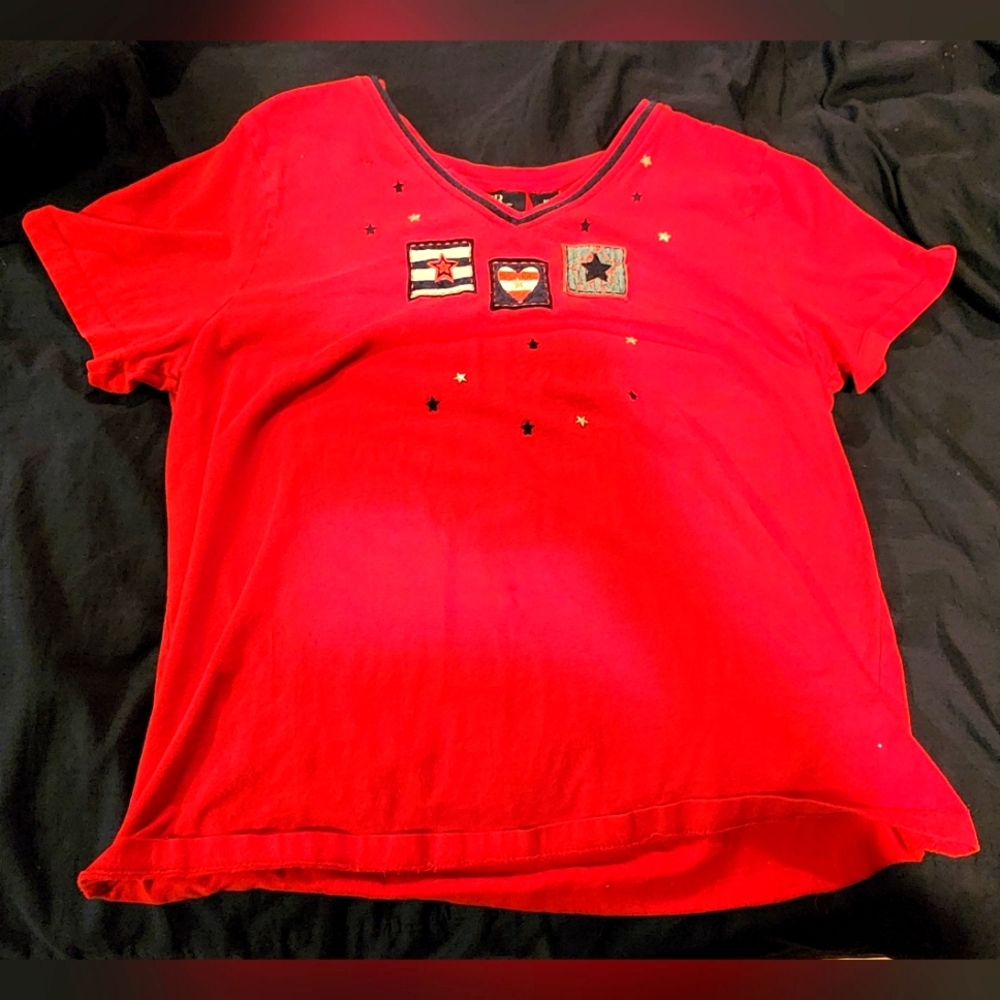Female M red short-sleeve T-shirt by CB Casual